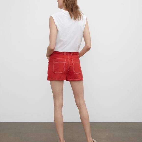 Club Monaco Red Denim Contrast Stitch - Picture 3 of 4